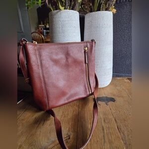 Fossil Tara Brown Leather Crossbody Bag